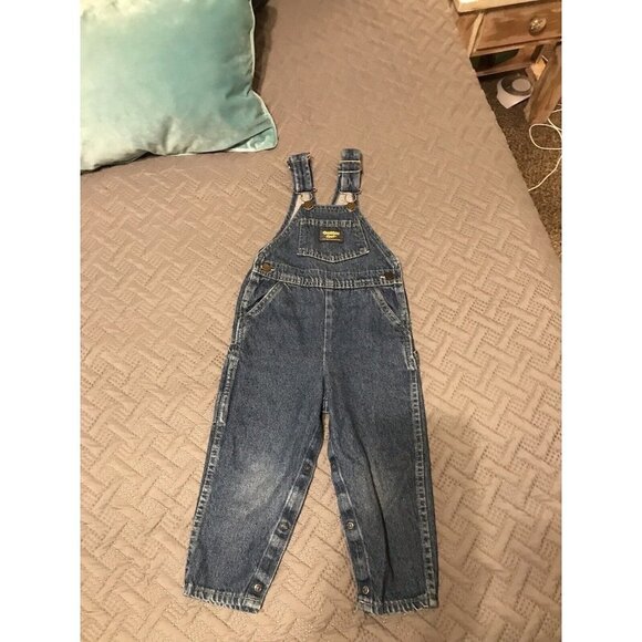 Vintage OshKosh B'Gosh Overalls Vestbak Denim Pants Bib Toddler 3T Made in USA - Picture 1 of 11